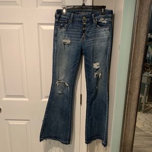 American Eagle Distressed Flare Jeans